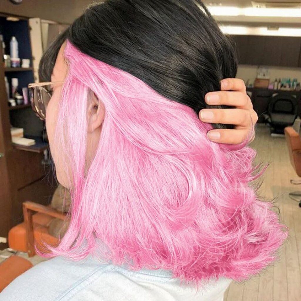 undercolor hair ideas, peekaboo highlights, dyed hair ideas, peekaboo hair color ideas, under color hair, underdye hair