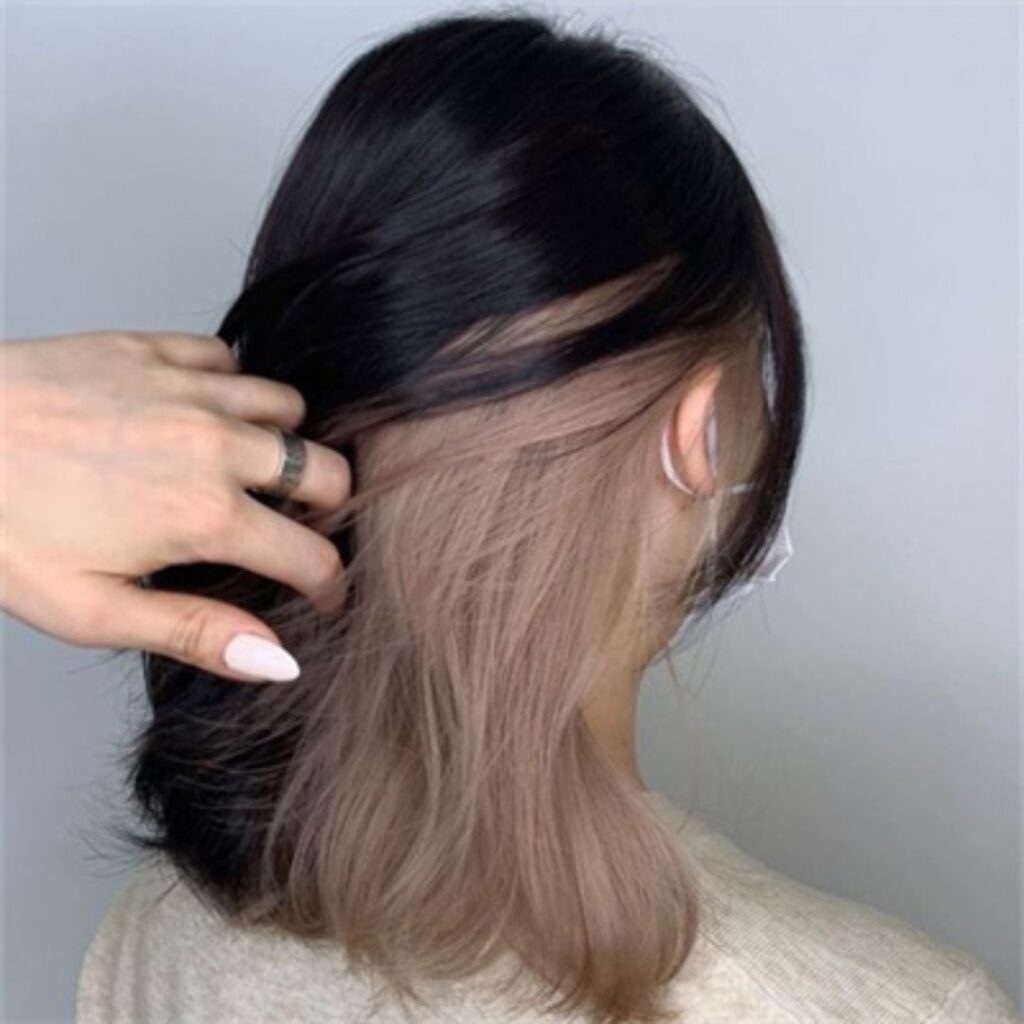 undercolor hair ideas, peekaboo highlights, dyed hair ideas, peekaboo hair color ideas, under color hair, underdye hair