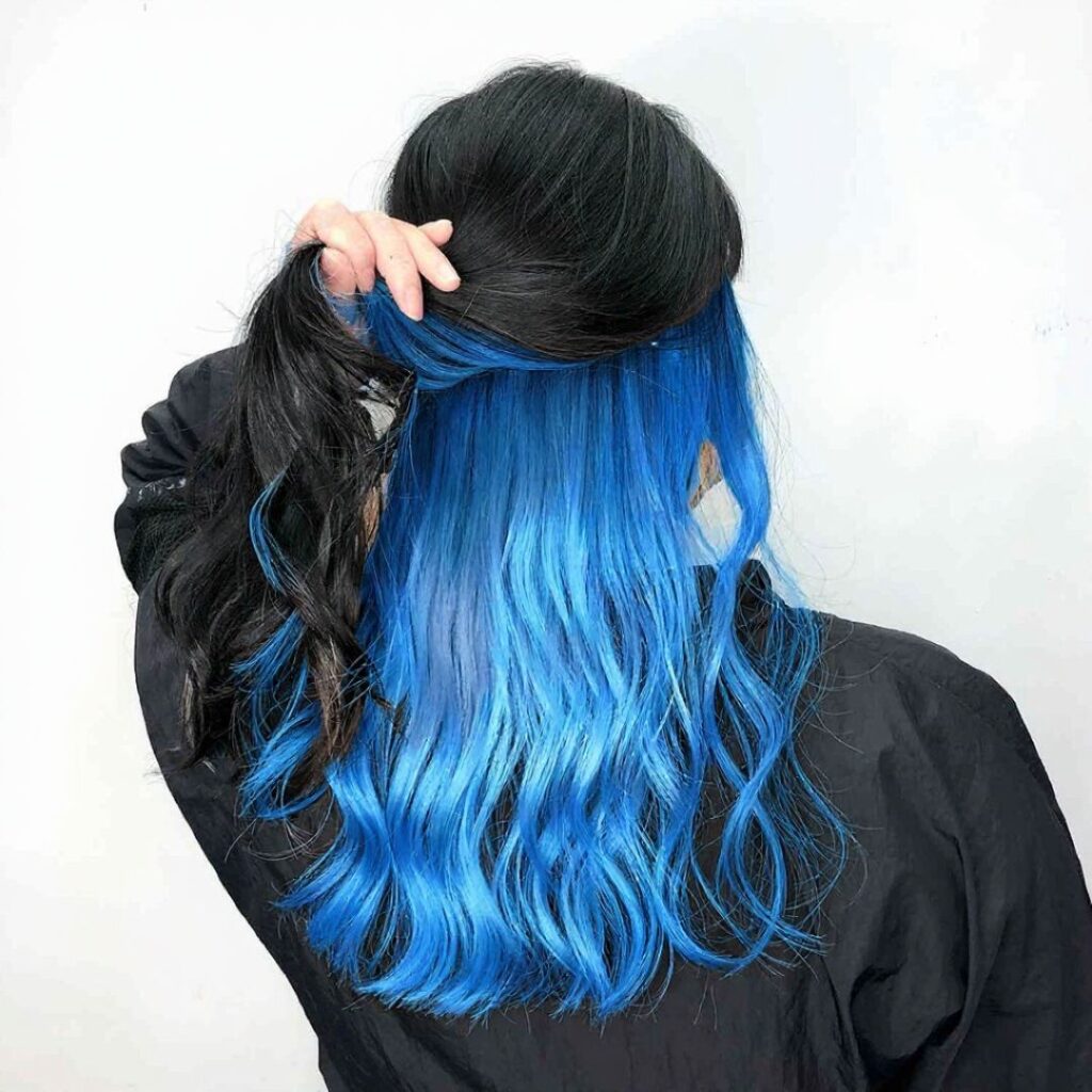 undercolor hair ideas, peekaboo highlights, dyed hair ideas, peekaboo hair color ideas, under color hair, underdye hair