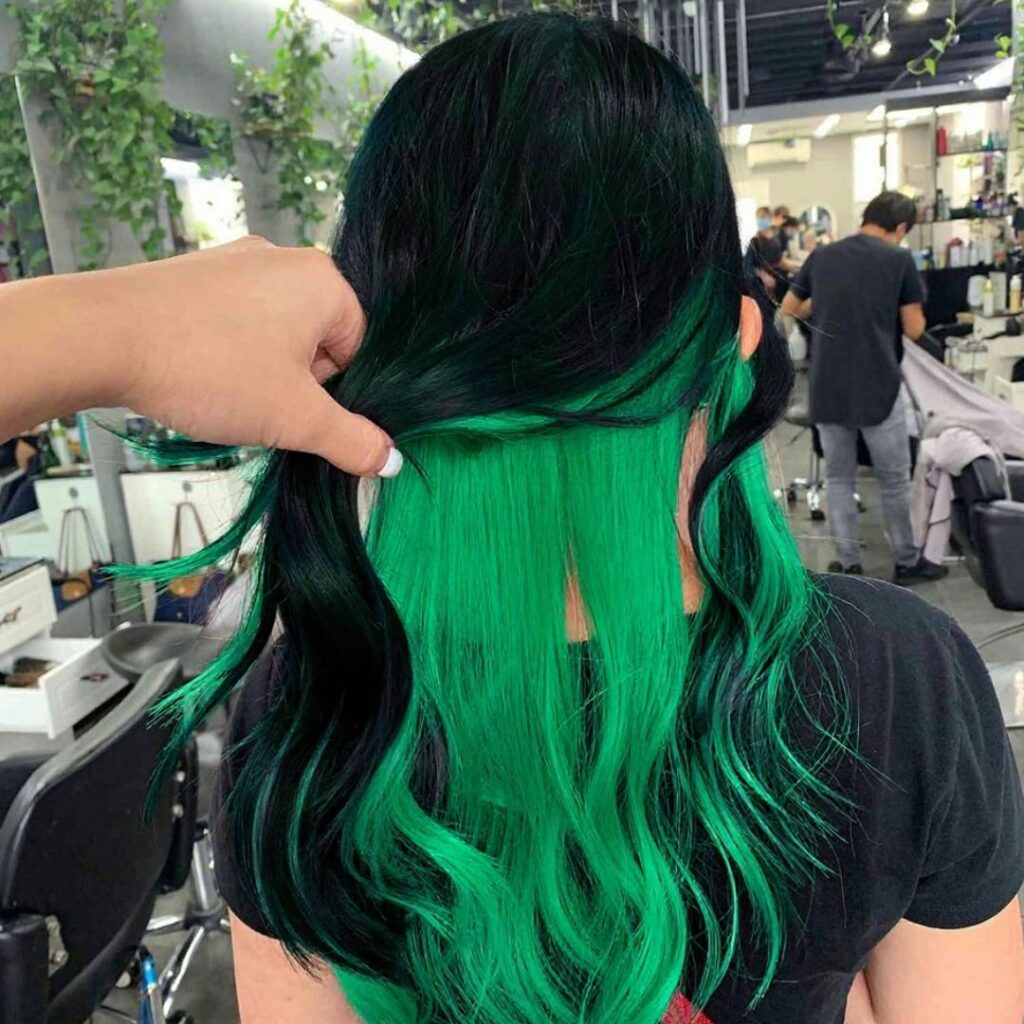 undercolor hair ideas, peekaboo highlights, dyed hair ideas, peekaboo hair color ideas, under color hair, underdye hair